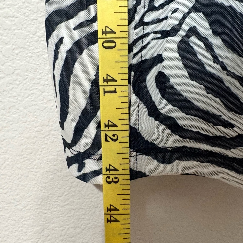 Mesh Body con Semi Sheer Black White Zebra Print Dress w Bustier Type Lace Top - Picture 10 of 13